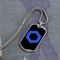 ChainLink Token (LINK) Crypto Necklace Stainless Steel or 18k Gold Dog Tag 24" Chain-Express Your Love Gifts
