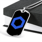 ChainLink Token (LINK) Crypto Necklace Stainless Steel or 18k Gold Dog Tag 24" Chain-Express Your Love Gifts