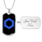 ChainLink Token (LINK) Crypto Necklace Stainless Steel or 18k Gold Dog Tag 24" Chain-Express Your Love Gifts