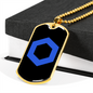 ChainLink Token (LINK) Crypto Necklace Stainless Steel or 18k Gold Dog Tag 24" Chain-Express Your Love Gifts