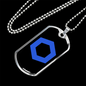 ChainLink Token (LINK) Crypto Necklace Stainless Steel or 18k Gold Dog Tag 24" Chain-Express Your Love Gifts