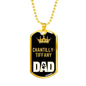 Chantillytiffany Cat Dad Necklace Stainless Steel or 18k Gold Dog Tag 24" Chain-Express Your Love Gifts