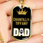Chantillytiffany Cat Dad Necklace Stainless Steel or 18k Gold Dog Tag 24" Chain-Express Your Love Gifts