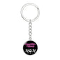 Chantillytiffany Cat Mom Keychain Stainless Steel or 18k Gold Circle Pendant-Express Your Love Gifts