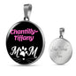 Chantillytiffany Cat Mom Necklace Circle Pendant Stainless Steel or 18k Gold 18-22"-Express Your Love Gifts