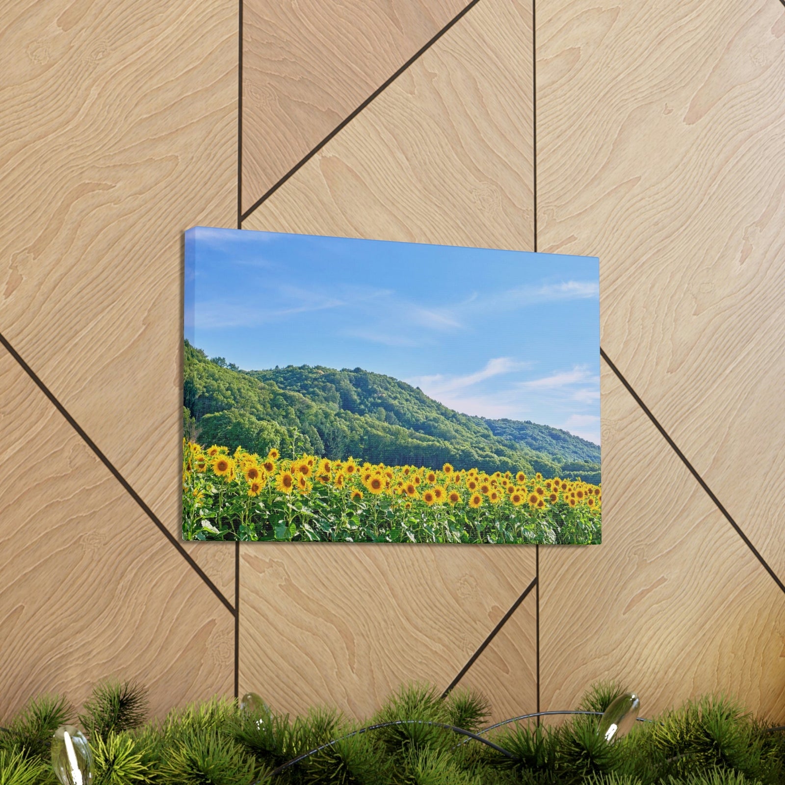 Charming Sunflower on the Field Scene Beautiful Lovely and Gorgeous Flowers Beauty Nature Scene Sunflower on a Sunny Day Wall Art Ready to Hang Unframed-Express Your Love Gifts