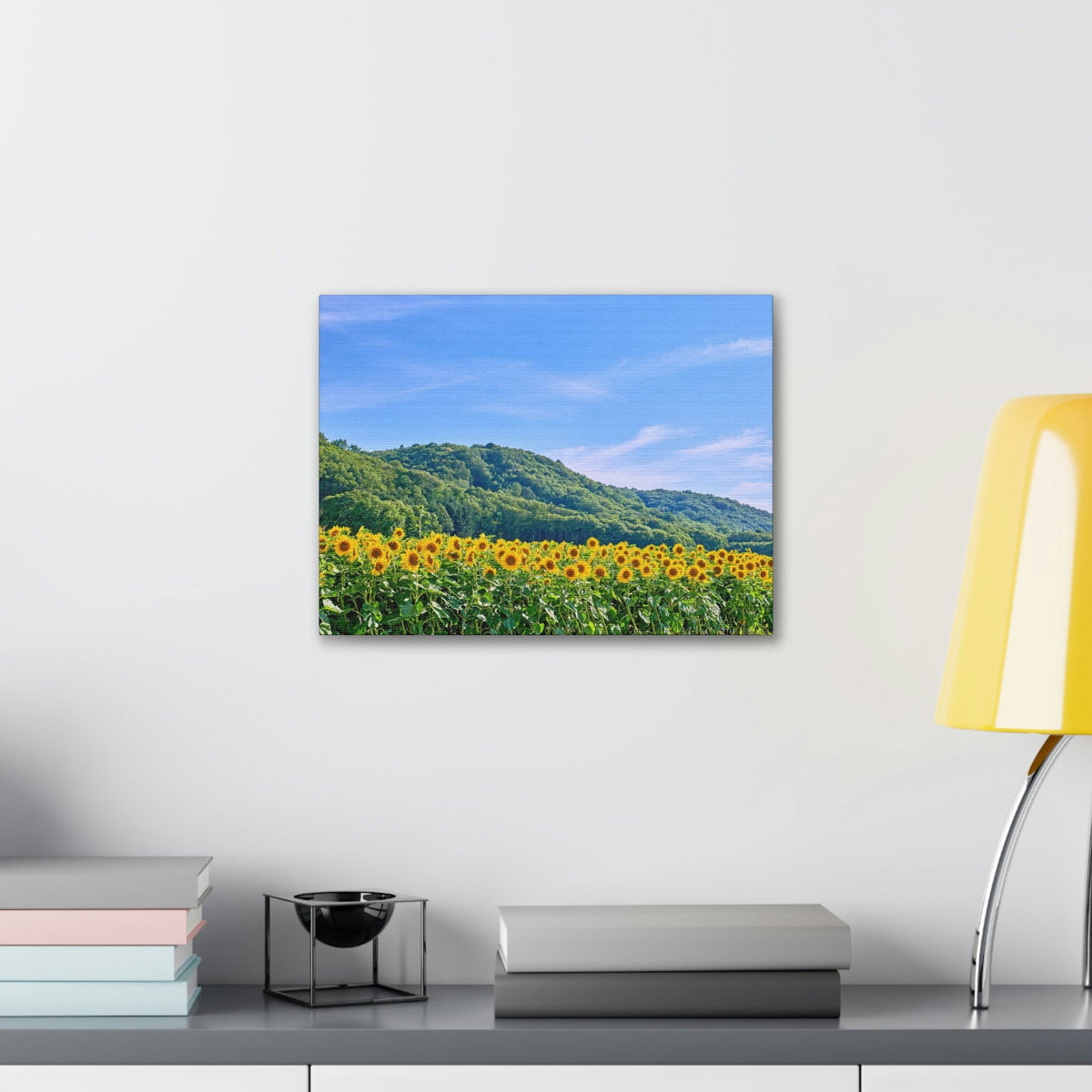 Charming Sunflower on the Field Scene Beautiful Lovely and Gorgeous Flowers Beauty Nature Scene Sunflower on a Sunny Day Wall Art Ready to Hang Unframed-Express Your Love Gifts