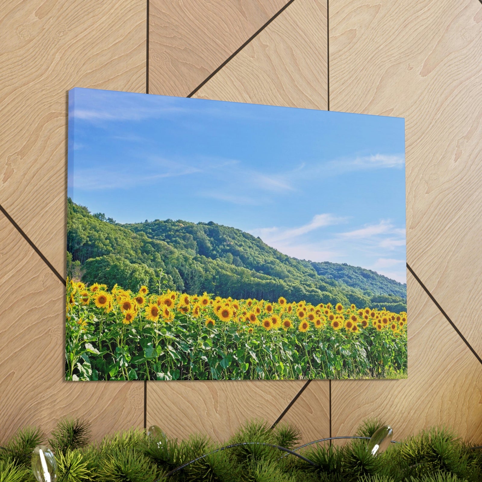 Charming Sunflower on the Field Scene Beautiful Lovely and Gorgeous Flowers Beauty Nature Scene Sunflower on a Sunny Day Wall Art Ready to Hang Unframed-Express Your Love Gifts