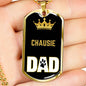 Chausie Cat Dad Necklace Stainless Steel or 18k Gold Dog Tag 24" Chain-Express Your Love Gifts