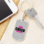 Cheer Mom Keychain Stainless Steel or 18k Gold Dog Tag Keyring-Express Your Love Gifts