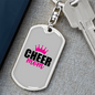 Cheer Mom Keychain Stainless Steel or 18k Gold Dog Tag Keyring-Express Your Love Gifts
