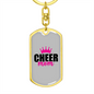 Cheer Mom Keychain Stainless Steel or 18k Gold Dog Tag Keyring-Express Your Love Gifts