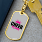 Cheer Mom Keychain Stainless Steel or 18k Gold Dog Tag Keyring-Express Your Love Gifts