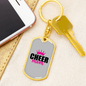 Cheer Mom Keychain Stainless Steel or 18k Gold Dog Tag Keyring-Express Your Love Gifts