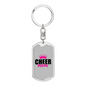 Cheer Mom Keychain Stainless Steel or 18k Gold Dog Tag Keyring-Express Your Love Gifts