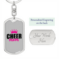 Cheer Mom Keychain Stainless Steel or 18k Gold Dog Tag Keyring-Express Your Love Gifts