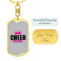 Cheer Mom Keychain Stainless Steel or 18k Gold Dog Tag Keyring-Express Your Love Gifts