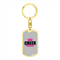 Cheer Mom Keychain Stainless Steel or 18k Gold Dog Tag Keyring-Express Your Love Gifts