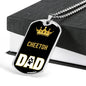 Cheetoh Cat Dad Necklace Stainless Steel or 18k Gold Dog Tag 24" Chain-Express Your Love Gifts