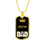 Cheetoh Cat Dad Necklace Stainless Steel or 18k Gold Dog Tag 24" Chain-Express Your Love Gifts