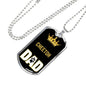 Cheetoh Cat Dad Necklace Stainless Steel or 18k Gold Dog Tag 24" Chain-Express Your Love Gifts