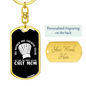 Chef Mom Keychain Stainless Steel or 18k Gold Dog Tag Keyring-Express Your Love Gifts