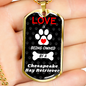 Chesapeake Bay Retriever Love Is Stainless Steel or 18k Gold Dog Tag 24" Chain-Express Your Love Gifts