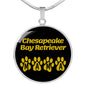 Chesapeake Bay Retriever Mama Circle Necklace Stainless Steel or 18k Gold 18-22" Dog Owner Lover-Express Your Love Gifts