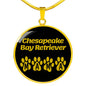 Chesapeake Bay Retriever Mama Circle Necklace Stainless Steel or 18k Gold 18-22" Dog Owner Lover-Express Your Love Gifts