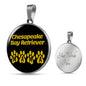 Chesapeake Bay Retriever Mama Circle Necklace Stainless Steel or 18k Gold 18-22" Dog Owner Lover-Express Your Love Gifts