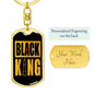 Chess Fan Gift Black King Power Piece Keychain Dog Tag Stainless Steel or 18k Gold-Express Your Love Gifts