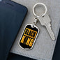 Chess Fan Gift Black King Power Piece Keychain Dog Tag Stainless Steel or 18k Gold-Express Your Love Gifts