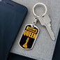 Chess Fan Gift Black Queen Keychain Dog Tag Stainless Steel or 18k Gold-Express Your Love Gifts