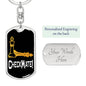 Chess Fan Gift Check Mate Keychain Dog Tag Stainless Steel or 18k Gold-Express Your Love Gifts