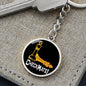 Chess Fan Gift Check Mate Keychain Stainless Steel or 18k Gold Circle Pendant-Express Your Love Gifts