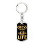 Chess Fan Gift Chess Is Life Keychain Dog Tag Stainless Steel or 18k Gold-Express Your Love Gifts