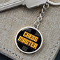 Chess Fan Gift Chess Master Keychain Stainless Steel or 18k Gold Circle Pendant-Express Your Love Gifts