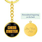 Chess Fan Gift Chess Master Keychain Stainless Steel or 18k Gold Circle Pendant-Express Your Love Gifts