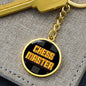 Chess Fan Gift Chess Master Keychain Stainless Steel or 18k Gold Circle Pendant-Express Your Love Gifts