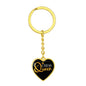 Chess Fan Gift Chess Queen Heart Keychain Stainless Steel or 18k Gold-Express Your Love Gifts