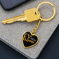 Chess Fan Gift Chess Queen Heart Keychain Stainless Steel or 18k Gold-Express Your Love Gifts