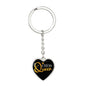Chess Fan Gift Chess Queen Heart Keychain Stainless Steel or 18k Gold-Express Your Love Gifts