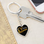 Chess Fan Gift Chess Queen Heart Keychain Stainless Steel or 18k Gold-Express Your Love Gifts