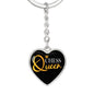 Chess Fan Gift Chess Queen Heart Keychain Stainless Steel or 18k Gold-Express Your Love Gifts