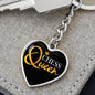 Chess Fan Gift Chess Queen Heart Keychain Stainless Steel or 18k Gold-Express Your Love Gifts