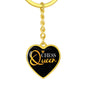 Chess Fan Gift Chess Queen Heart Keychain Stainless Steel or 18k Gold-Express Your Love Gifts