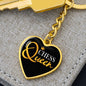 Chess Fan Gift Chess Queen Heart Keychain Stainless Steel or 18k Gold-Express Your Love Gifts
