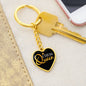 Chess Fan Gift Chess Queen Heart Keychain Stainless Steel or 18k Gold-Express Your Love Gifts