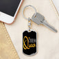 Chess Fan Gift Chess Queen Keychain Dog Tag Stainless Steel or 18k Gold-Express Your Love Gifts