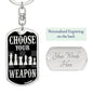 Chess Fan Gift Choose Your Weapon Keychain Dog Tag Stainless Steel or 18k Gold-Express Your Love Gifts